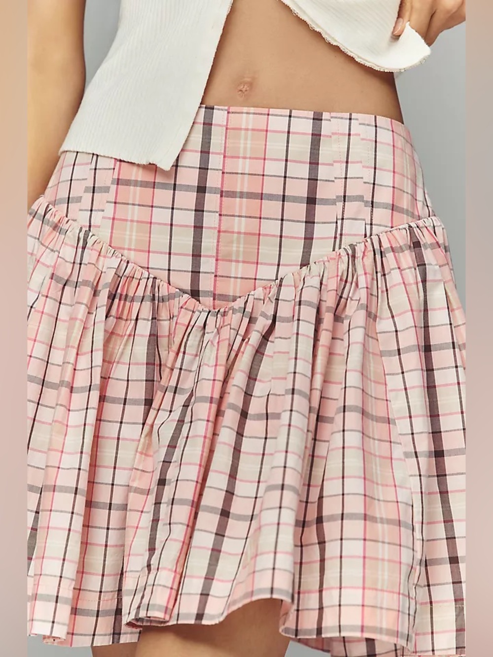 Anthropologie Maeve Basque-Waist Flirty Mini Skirt